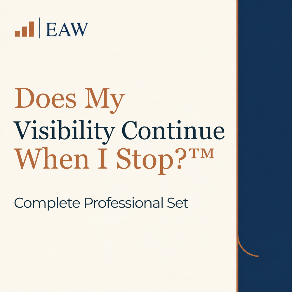 Does My Visibility Continue When I Stop?™ Complete Professional Set | Consultant-Grade PLR | Commercial Use